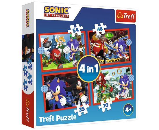 Пазл Trefl Sonic Prigodi Sonika 4 in 1 (35, 48, 54, 70) элемента (5900511346251)