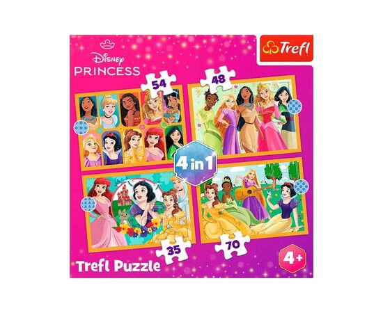 Пазл Trefl Princess Сказочные истории 4 in 1 (35, 48, 54, 70) элемента (5900511346510), изображение 6 Пазл Trefl Princess Сказочные истории 4 in 1 (35, 48, 54, 70) элемента (5900511346510), изображение 6