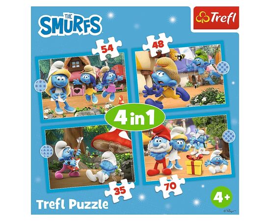 Пазл Trefl The Smurfs Деревня Смурфов 4 in 1 (35, 48, 54, 70) элемента (5900511346565), изображение 6 Пазл Trefl The Smurfs Деревня Смурфов 4 in 1 (35, 48, 54, 70) элемента (5900511346565), изображение 6