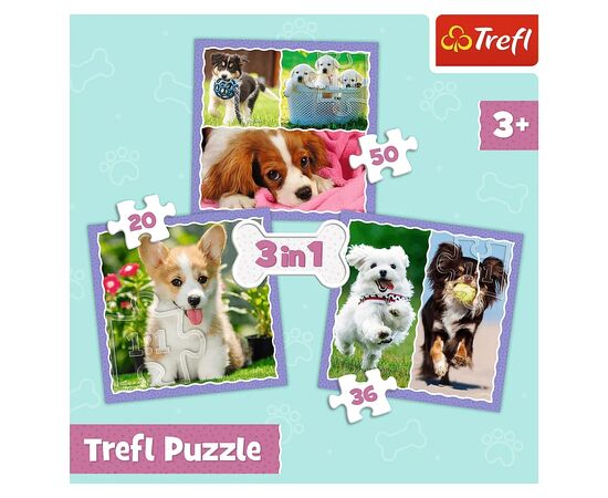 Пазл Trefl Милые собаки 3 in1 (5900511348545), изображение 5 Пазл Trefl Милые собаки 3 in1 (5900511348545), изображение 5