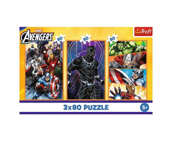 Пазл Trefl The Avengers Дні наповнені діями 3x80 (5900511348835), зображення 5