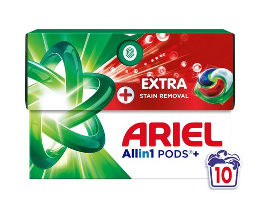 Капсулы для стирки Ariel Pods+ All-in-1 Extra Stain Removal Экстрасила выведение пятен 10 шт. (8700216764704)