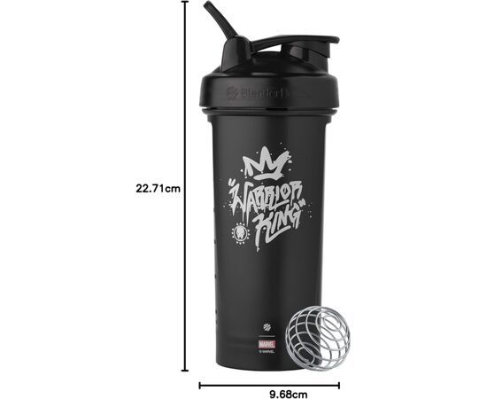 Шейкер спортивный BlenderBottle Classic Loop PRO 28oz/820ml Marvel Black (Loop_PRO_28oz_Panther), изображение 2 Шейкер спортивный BlenderBottle Classic Loop PRO 28oz/820ml Marvel Black (Loop_PRO_28oz_Panther), изображение 2