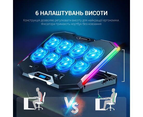 Подставка для ноутбука GamePro CP870, изображение 7 Подставка для ноутбука GamePro CP870, изображение 7