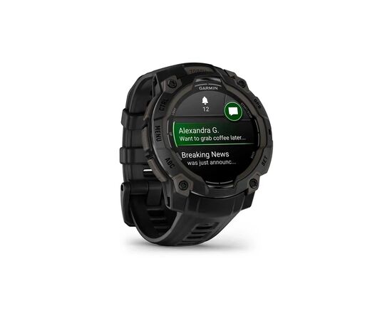 Смарт-часы Garmin Instinct 3, 45mm, AMOLED, Black Bezel with Black Band, GPS смарт-годинник (010-02936-00), изображение 3 Смарт-часы Garmin Instinct 3, 45mm, AMOLED, Black Bezel with Black Band, GPS смарт-годинник (010-02936-00), изображение 3