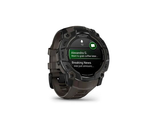Смарт-часы Garmin Instinct 3, 50mm, AMOLED, Black Bezel with Charcoal Band, GPS смарт-годинник (010-03020-00), изображение 3 Смарт-часы Garmin Instinct 3, 50mm, AMOLED, Black Bezel with Charcoal Band, GPS смарт-годинник (010-03020-00), изображение 3