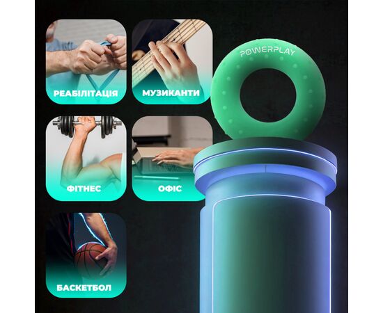 Эспандер PowerPlay PP-4338 Hand Grip Medium 20 кг Зелений (PP_4338_Green_20kg), изображение 9