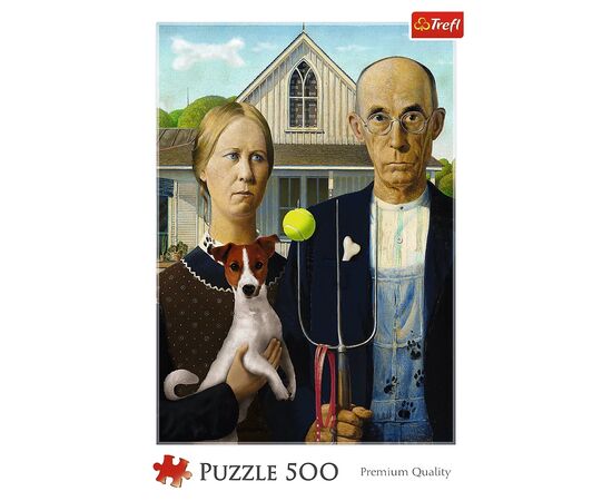 Пазл Trefl American Gothic:Собачье издание 500 элементов (5900511375268), изображение 3 Пазл Trefl American Gothic:Собачье издание 500 элементов (5900511375268), изображение 3