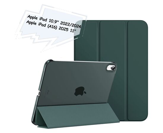 Чехол для планшета BeCover Tri Fold Hard Apple iPad 10.9" (2022/2024)/iPad (А16) 2025 11" Dark Green (713319)