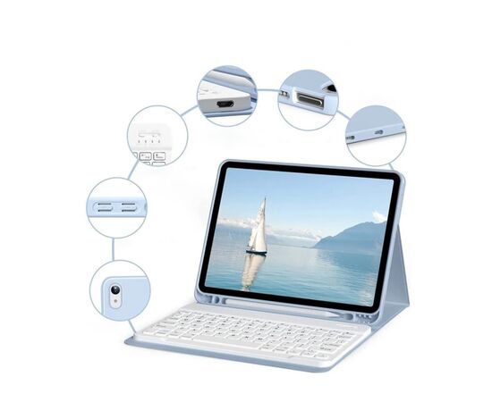 Чехол для планшета BeCover with keyboard Apple iPad Mini 6 2021 Light Blue (712989), изображение 3 Чехол для планшета BeCover with keyboard Apple iPad Mini 6 2021 Light Blue (712989), изображение 3