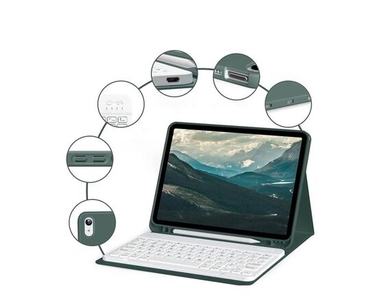 Чохол до планшета BeCover with keyboard Apple iPad Mini 7 2024 Dark Green (712993), зображення 3 Чохол до планшета BeCover with keyboard Apple iPad Mini 7 2024 Dark Green (712993), зображення 3