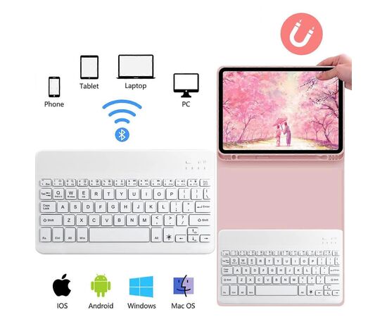 Чехол для планшета BeCover with keyboard Apple iPad Mini 7 2024 Pink (712996), изображение 5 Чехол для планшета BeCover with keyboard Apple iPad Mini 7 2024 Pink (712996), изображение 5