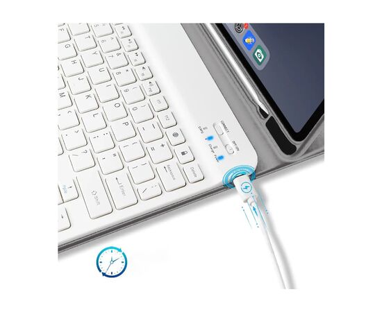 Чохол до планшета BeCover with keyboard Apple iPad Pro 11" M4 2024 Gray (712999), зображення 5 Чохол до планшета BeCover with keyboard Apple iPad Pro 11" M4 2024 Gray (712999), зображення 5