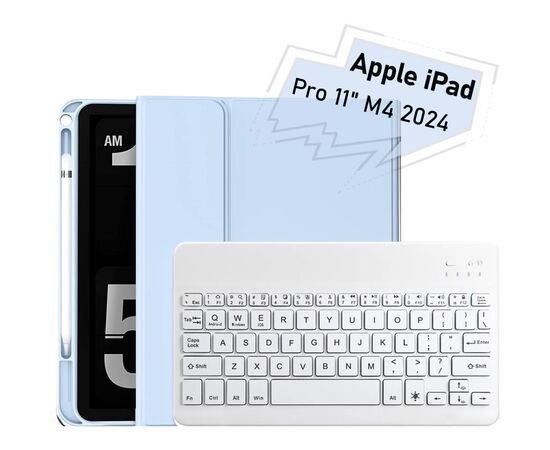 Чохол до планшета BeCover with keyboard Apple iPad Pro 11" M4 2024 Light Blue (713000)