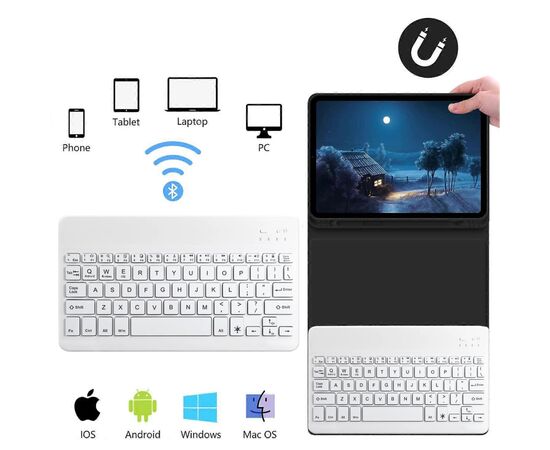 Чехол для планшета BeCover with keyboard Apple iPad Pro 13" M4 2024 Gray (713004), изображение 6 Чехол для планшета BeCover with keyboard Apple iPad Pro 13" M4 2024 Gray (713004), изображение 6