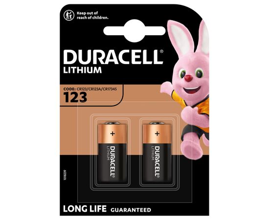 Батарейка Duracell CR 123 / DL 123 * 2 (5002979), изображение 2 Батарейка Duracell CR 123 / DL 123 * 2 (5002979), изображение 2