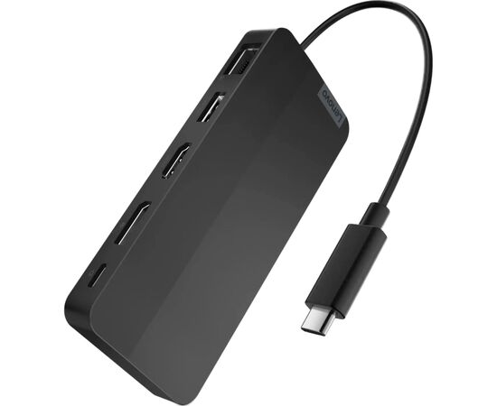 Порт-реплікатор Lenovo USB-C Dual Display Travel Dock (w/ adapter) (40B90100EU), зображення 3 Порт-реплікатор Lenovo USB-C Dual Display Travel Dock (w/ adapter) (40B90100EU), зображення 3