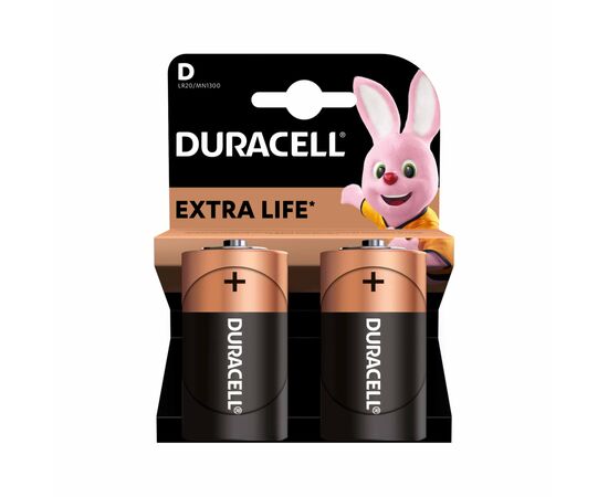 Батарейка Duracell D LR20 щелочная 2шт. в упаковке (81545439/5005987/5014435), изображение 2 Батарейка Duracell D LR20 щелочная 2шт. в упаковке (81545439/5005987/5014435), изображение 2