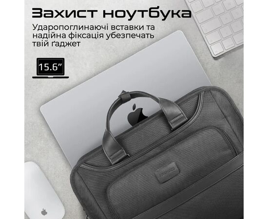 Сумка для ноутбука Promate 15.6" Paramount-MB Black (paramount-mb), изображение 3 Сумка для ноутбука Promate 15.6" Paramount-MB Black (paramount-mb), изображение 3