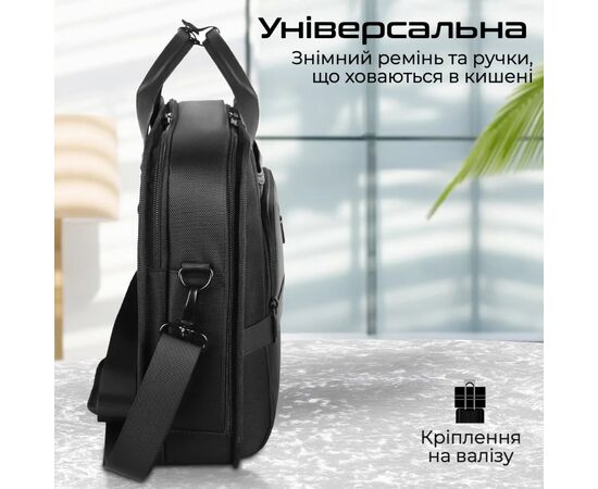 Сумка для ноутбука Promate 15.6" Paramount-MB Black (paramount-mb), изображение 5 Сумка для ноутбука Promate 15.6" Paramount-MB Black (paramount-mb), изображение 5