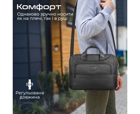 Сумка для ноутбука Promate 15.6" Paramount-MB Black (paramount-mb), изображение 6 Сумка для ноутбука Promate 15.6" Paramount-MB Black (paramount-mb), изображение 6