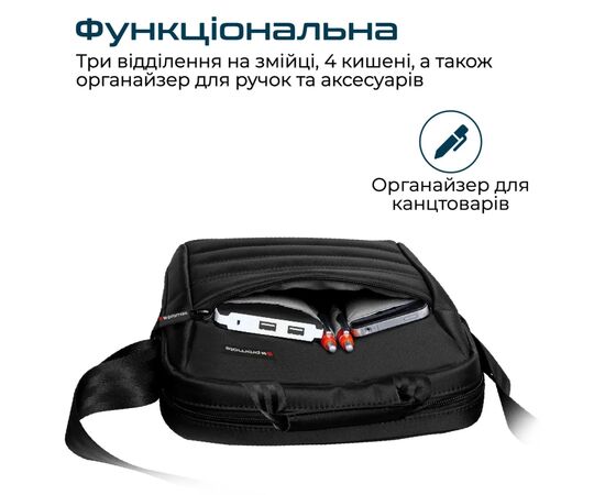 Сумка для ноутбука Promate 13.3" Rebel-MB black (rebel-mb.black), изображение 2 Сумка для ноутбука Promate 13.3" Rebel-MB black (rebel-mb.black), изображение 2