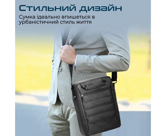 Сумка для ноутбука Promate 13.3" Rebel-MB black (rebel-mb.black), изображение 6 Сумка для ноутбука Promate 13.3" Rebel-MB black (rebel-mb.black), изображение 6