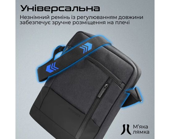 Сумка для ноутбука Promate 13.3" Satchel-HB black (satchel-hb.black), изображение 6 Сумка для ноутбука Promate 13.3" Satchel-HB black (satchel-hb.black), изображение 6