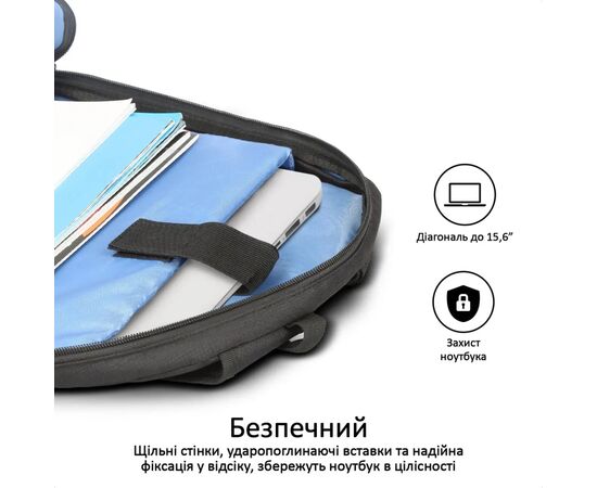Рюкзак для ноутбука Promate 15.6" Alpha-BP black (alpha-bp.black), изображение 3 Рюкзак для ноутбука Promate 15.6" Alpha-BP black (alpha-bp.black), изображение 3