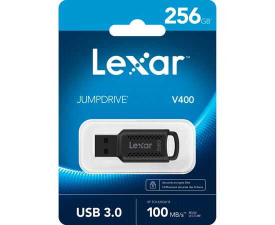 USB флеш накопитель Lexar 256GB JumpDrive V400 Black USB 3.0 (LJDV400256G-BNBNG), изображение 3 USB флеш накопитель Lexar 256GB JumpDrive V400 Black USB 3.0 (LJDV400256G-BNBNG), изображение 3
