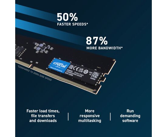 Модуль памяти для компьютера DDR5 8GB 4800 MHz Micron (CT8G48C40U5T), изображение 3 Модуль памяти для компьютера DDR5 8GB 4800 MHz Micron (CT8G48C40U5T), изображение 3