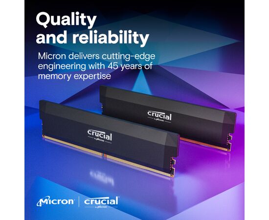 Модуль памяти для компьютера DDR5 64GB (2x32GB) 6400 MHz Micron (CP2K32G64C40U5B), изображение 7 Модуль памяти для компьютера DDR5 64GB (2x32GB) 6400 MHz Micron (CP2K32G64C40U5B), изображение 7