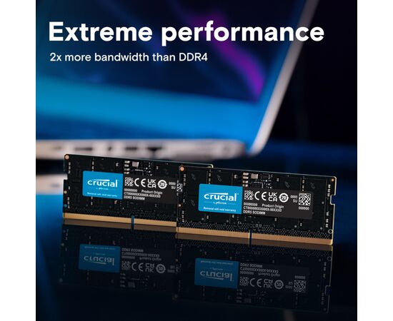 Модуль памяти для ноутбука SoDIMM DDR5 32GB (2x16GB) 4800 MHz Micron (CT2K16G48C40S5), изображение 3 Модуль памяти для ноутбука SoDIMM DDR5 32GB (2x16GB) 4800 MHz Micron (CT2K16G48C40S5), изображение 3
