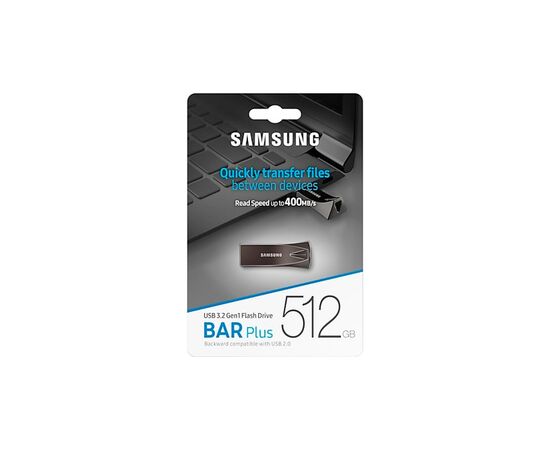 USB флеш накопитель Samsung 512GB Bar Plus Titanium Gray USB 3.2 (MUF-512BE4/APC), изображение 7 USB флеш накопитель Samsung 512GB Bar Plus Titanium Gray USB 3.2 (MUF-512BE4/APC), изображение 7