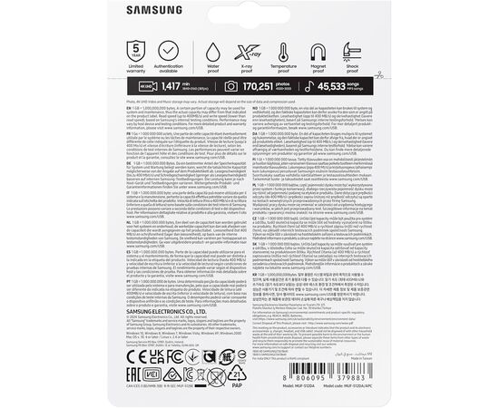 USB флеш накопитель Samsung 512GB USB Type-C Blue USB 3.1 (MUF-512DA/APC), изображение 10