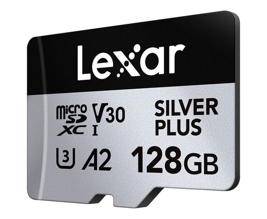 Карта памяти Lexar 128GB microSDXC class 10 UHS-I U3 V30 A2 Professional Silver (LMSSIPL128G-BNANG), изображение 2 Карта памяти Lexar 128GB microSDXC class 10 UHS-I U3 V30 A2 Professional Silver (LMSSIPL128G-BNANG), изображение 2