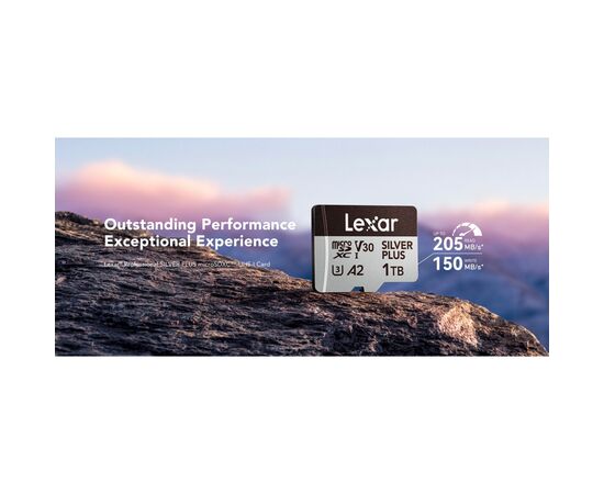Карта памяти Lexar 256GB microSDXC class 10 UHS-I U3 V30 A2 Professional Silver (LMSSIPL256G-BNANG), изображение 5 Карта памяти Lexar 256GB microSDXC class 10 UHS-I U3 V30 A2 Professional Silver (LMSSIPL256G-BNANG), изображение 5