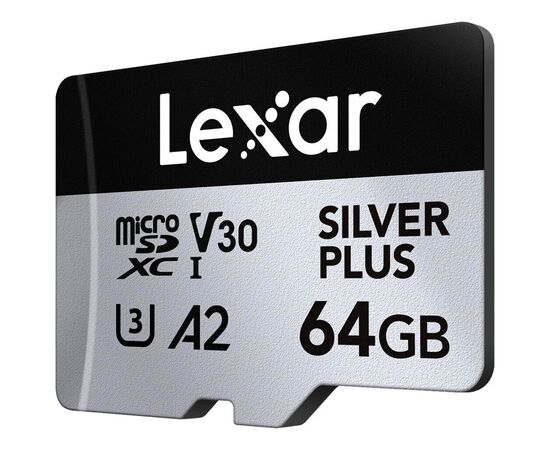 Карта памяти Lexar 64GB microSDXC class 10 UHS-I U3 V30 A2 Professional Silver (LMSSIPL064G-BNANG), изображение 2 Карта памяти Lexar 64GB microSDXC class 10 UHS-I U3 V30 A2 Professional Silver (LMSSIPL064G-BNANG), изображение 2