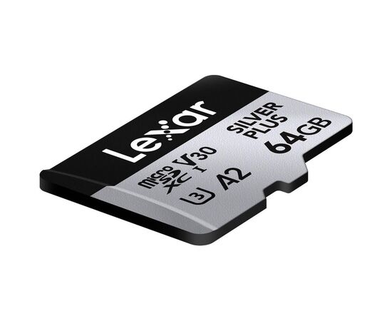 Карта памяти Lexar 64GB microSDXC class 10 UHS-I U3 V30 A2 Professional Silver (LMSSIPL064G-BNANG), изображение 3 Карта памяти Lexar 64GB microSDXC class 10 UHS-I U3 V30 A2 Professional Silver (LMSSIPL064G-BNANG), изображение 3