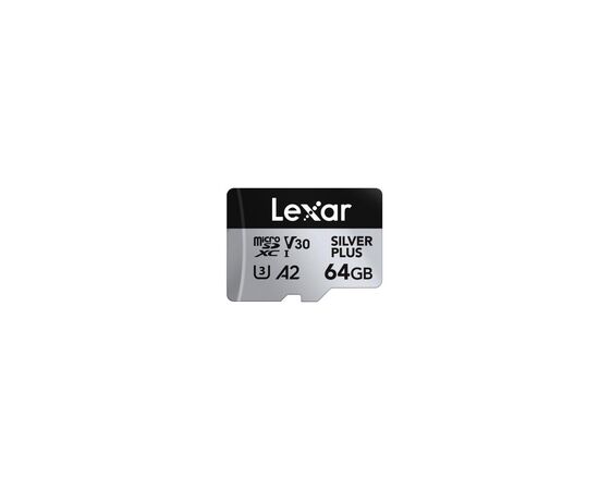 Карта пам'яті Lexar 64GB microSDXC class 10 UHS-I U3 V30 A2 Professional Silver (LMSSIPL064G-BNANG)