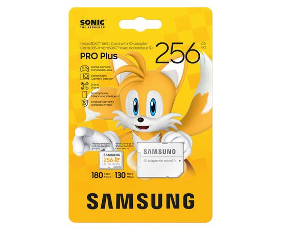 Карта памяти Samsung 256GB microSDXC class 10 UHS-I U3 V30 Pro Plus Sonic (MB-MD256SA/LC1), изображение 3 Карта памяти Samsung 256GB microSDXC class 10 UHS-I U3 V30 Pro Plus Sonic (MB-MD256SA/LC1), изображение 3