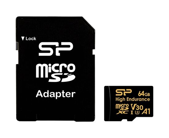 Карта памяти Silicon Power 64GB microSDXC class 10 UHS-I U3 V30 A1 High Endurance (SP064GBSTXDV3V1HSP), изображение 2 Карта памяти Silicon Power 64GB microSDXC class 10 UHS-I U3 V30 A1 High Endurance (SP064GBSTXDV3V1HSP), изображение 2