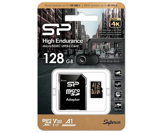 Карта памяти Silicon Power 128GB microSDXC class 10 UHS-I U3 V30 A1 High Endurance (SP128GBSTXDV3V1HSP), изображение 3 Карта памяти Silicon Power 128GB microSDXC class 10 UHS-I U3 V30 A1 High Endurance (SP128GBSTXDV3V1HSP), изображение 3