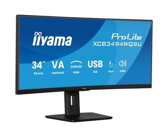 Монітор iiyama XCB3494WQSU-B1, зображення 2 Монітор iiyama XCB3494WQSU-B1, зображення 2