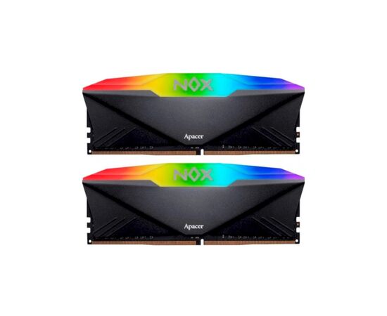 Модуль пам'яті для комп'ютера DDR4 16GB (2x8GB) 3200 MHz NOX RGB Black Apacer (AH4U16G32C28YNBAA-2)