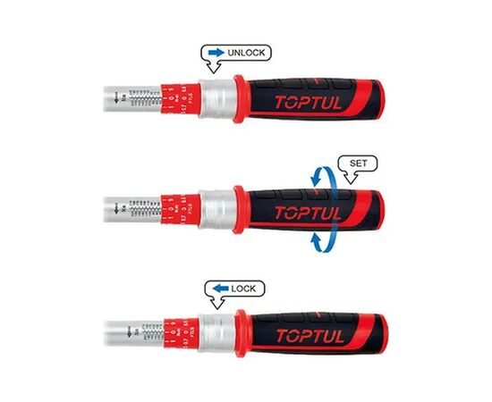 Ключ Toptul динамометричний 3/8"x375мм 20-110Nm (ANBV1211), зображення 2 Ключ Toptul динамометричний 3/8"x375мм 20-110Nm (ANBV1211), зображення 2