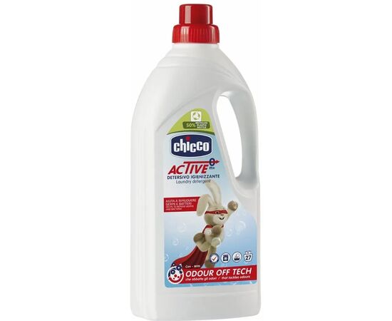 Гель для стирки Chicco Active Дезинфицирующий 1.5 л (8058664143177), изображение 2 Гель для стирки Chicco Active Дезинфицирующий 1.5 л (8058664143177), изображение 2
