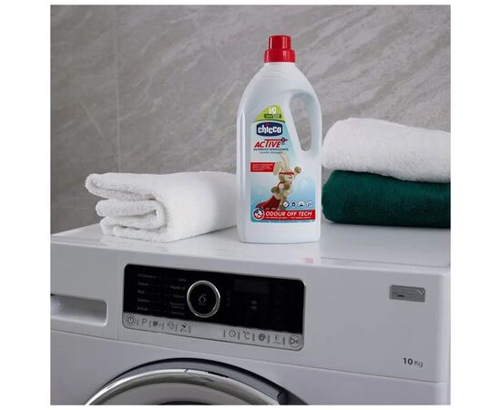 Гель для стирки Chicco Active Дезинфицирующий 1.5 л (8058664143177), изображение 4 Гель для стирки Chicco Active Дезинфицирующий 1.5 л (8058664143177), изображение 4