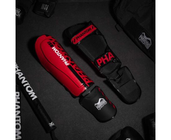 Защита голени и стопы Phantom Apex Striking Red S/M (PHSG2730-SM), изображение 3 Защита голени и стопы Phantom Apex Striking Red S/M (PHSG2730-SM), изображение 3