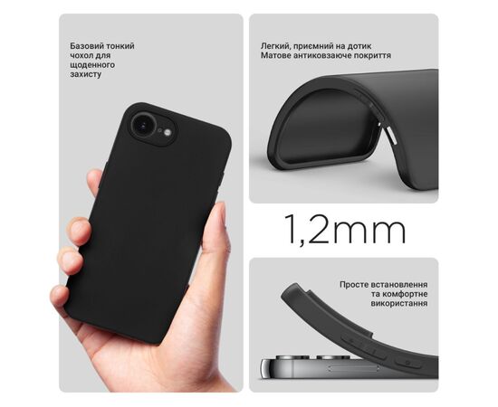 Чехол для мобильного телефона BeCover Apple iPhone 16e Black (713238), изображение 3